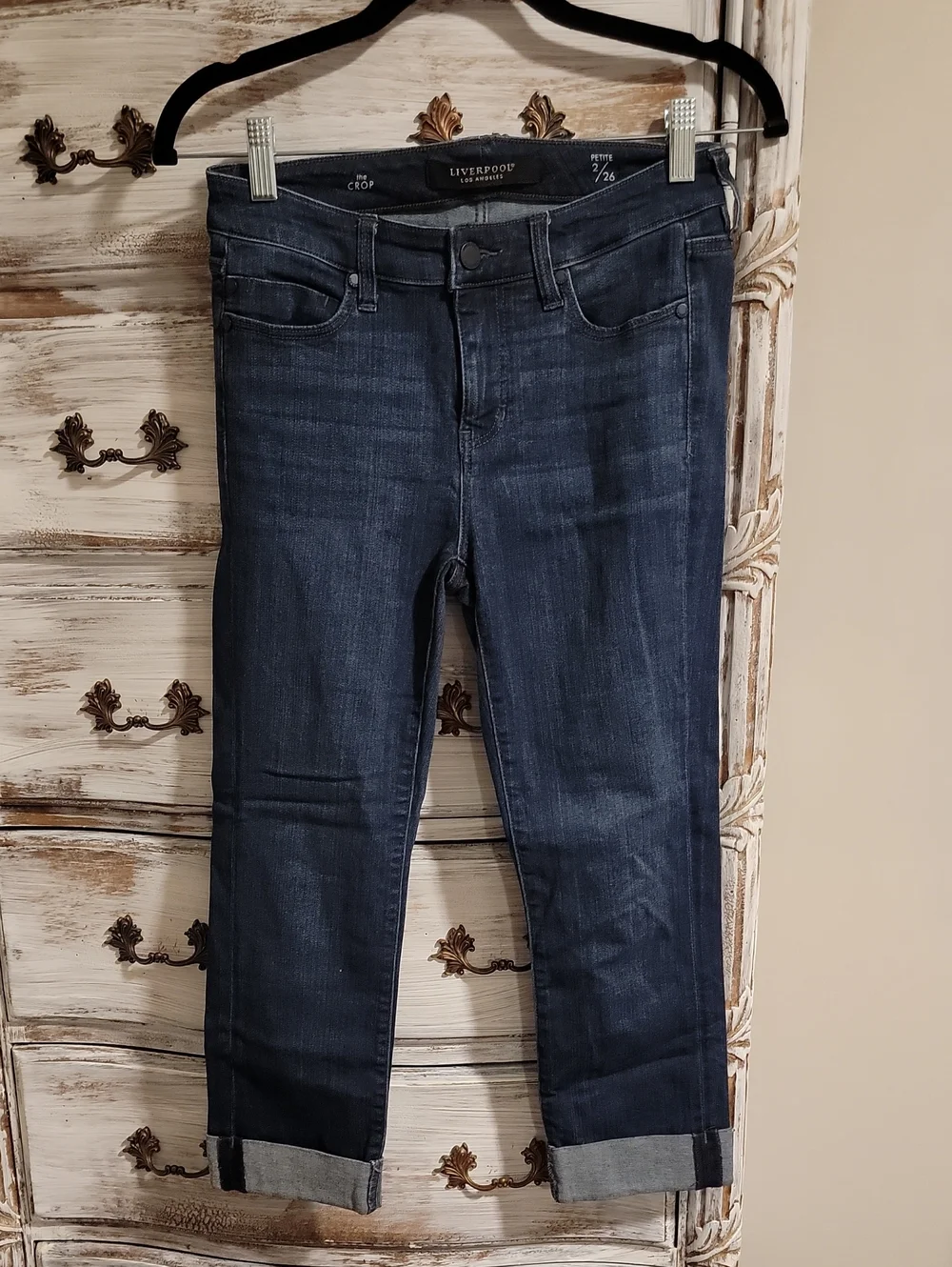 Liverpool Dark Blue Women's Cropped Jeans